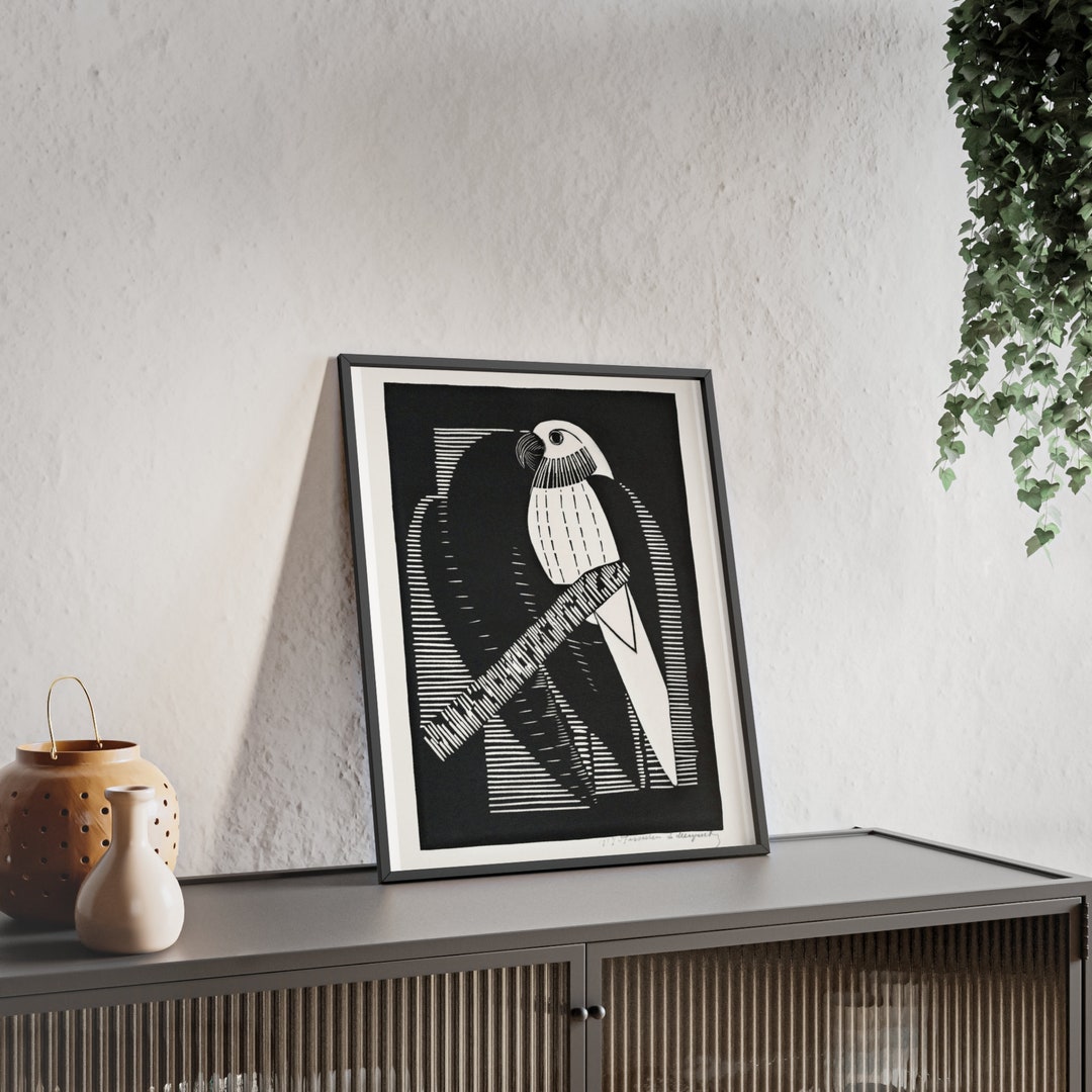 Poster With Wooden Frame, Vintage Poster Etsy