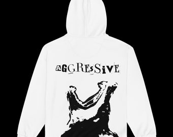 Sudadera con capucha y cremallera con estampado de perro agresivo