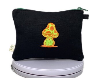 Your Plug Calls Me For Favors Embroidered Mushroom Hemp Zippered Pouch