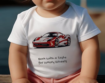 Ferrari Baby Romper Organic / Ferrari Baby Gift ideas / Ferrari baby fanwear / Ropa divertida para niños pequeños Ferrari / Ferrari Newborn Essentials