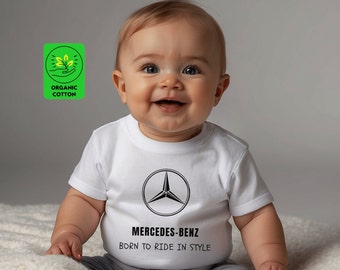 Mercedes Baby Organic T-Shirt | Eco-Friendly Baby Mercedes Top | Mercedes baby gift ideas | Kids Organic wear | Funny Newborn Essential