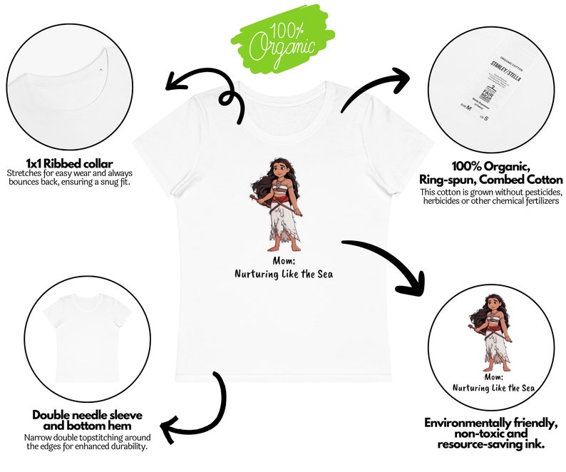 Ensemble maman et bébé Ensemble t-shirt pour maman et bébé Moana bio Ensemble de t-shirts Moana pour maman et bébé Cadeaux Fête des Mères T-shirts assortis Moana pour bébé image 4