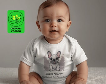 French Bulldog Baby Organic Romper / French Bulldog Baby Gifts / French Bulldog niños usan / Perro Mejores amigos Ropa para niños pequeños / Perros recién nacidos