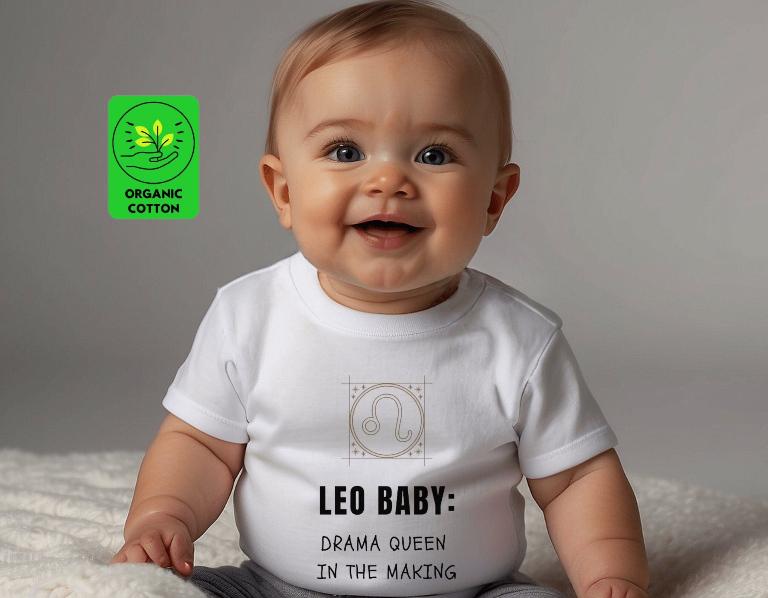 Leo Baby Funny Organic Tshirt Ecofriendly Leo Zodiac Baby Top Non