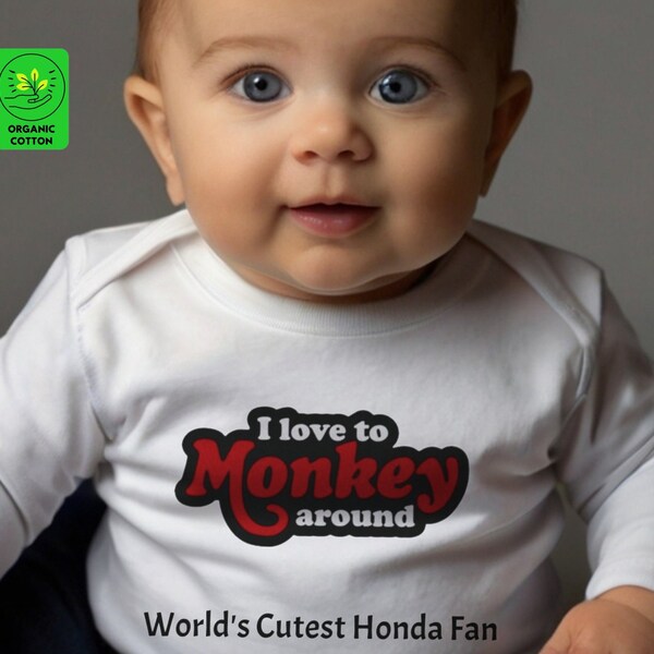 Honda Monkey Baby Romper | Honda Monkey Toddler Jumpsuit Eco-friendly | Non-toxic baby Honda fanwear | Funny Honda Kids | Newborn gift ideas
