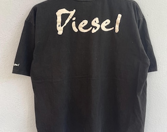 Vintage Diesel T-shirt Faded Black - Mohawk Logo Graphic Tee - Y2K