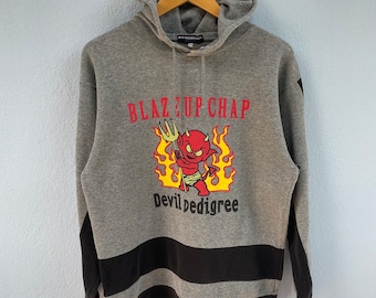 vintage y2k hellboy devil blaze up chap hoodie