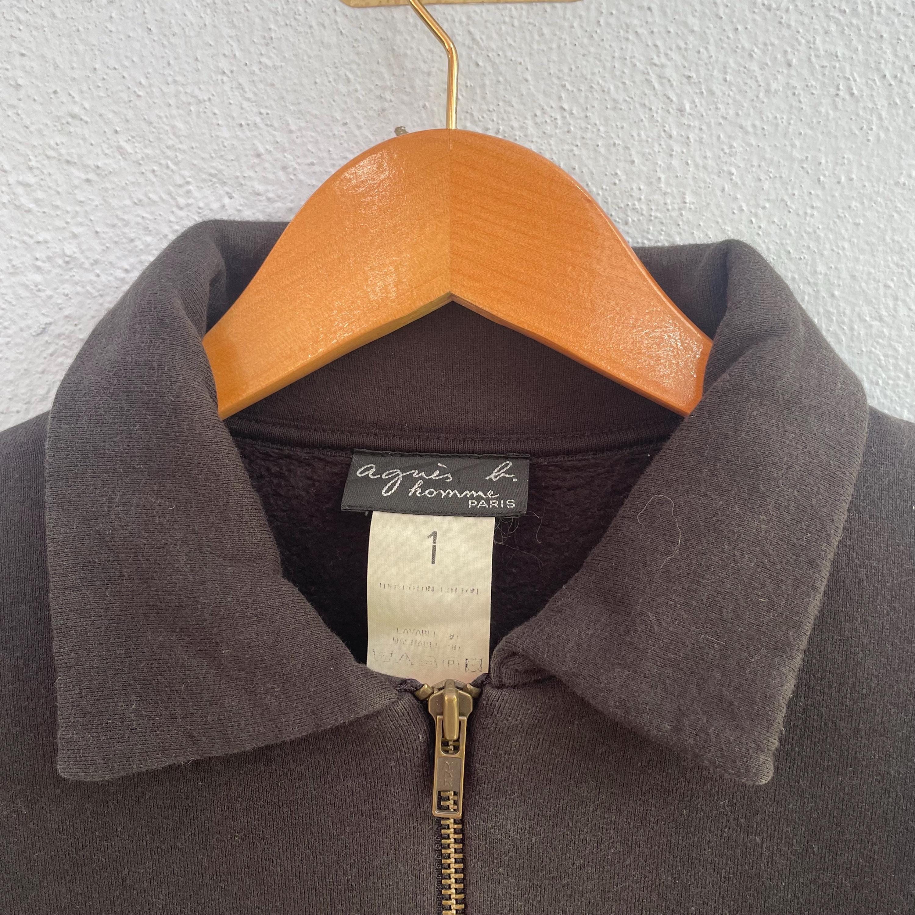 c*u様 90s agnès b. 本人期　short wool zip blo Vintage Agnes B Full Zip Sweater - Etsy