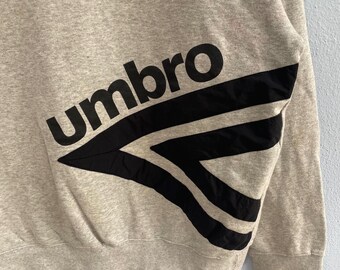 Y2K Umbro Sweatshirt Heather Grey - Big Logo Crewneck - Retro