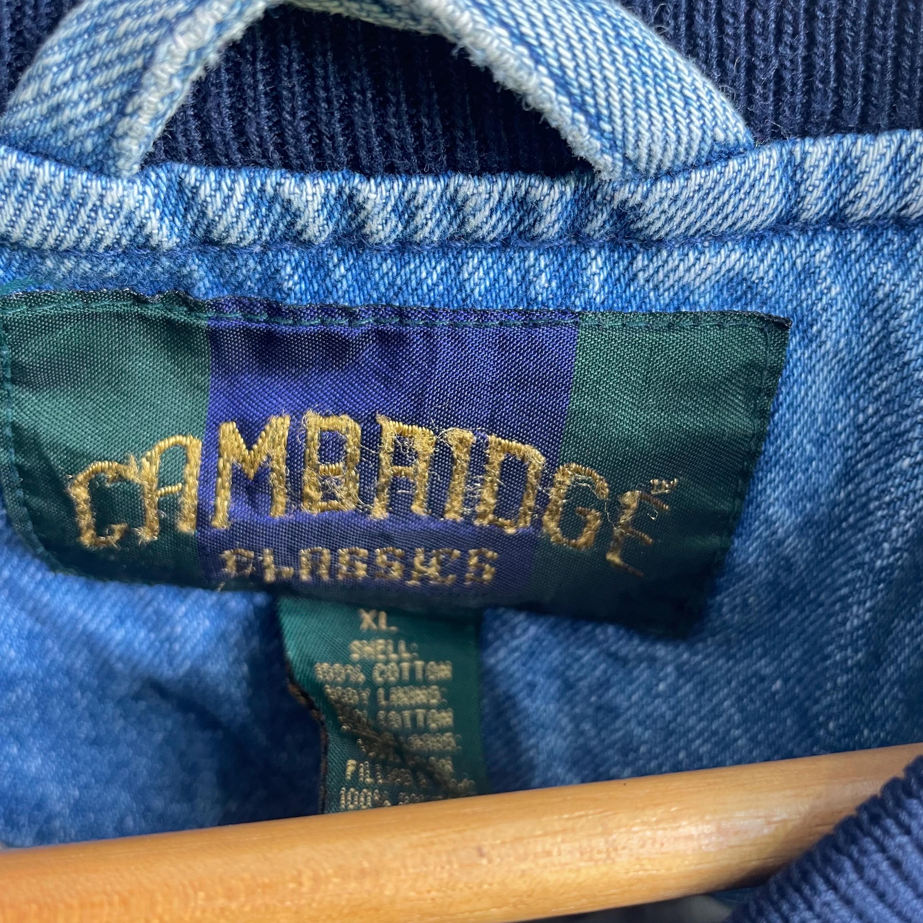 Vintage 90s Varsity Jeans Jacket Cambridge Classic - Etsy