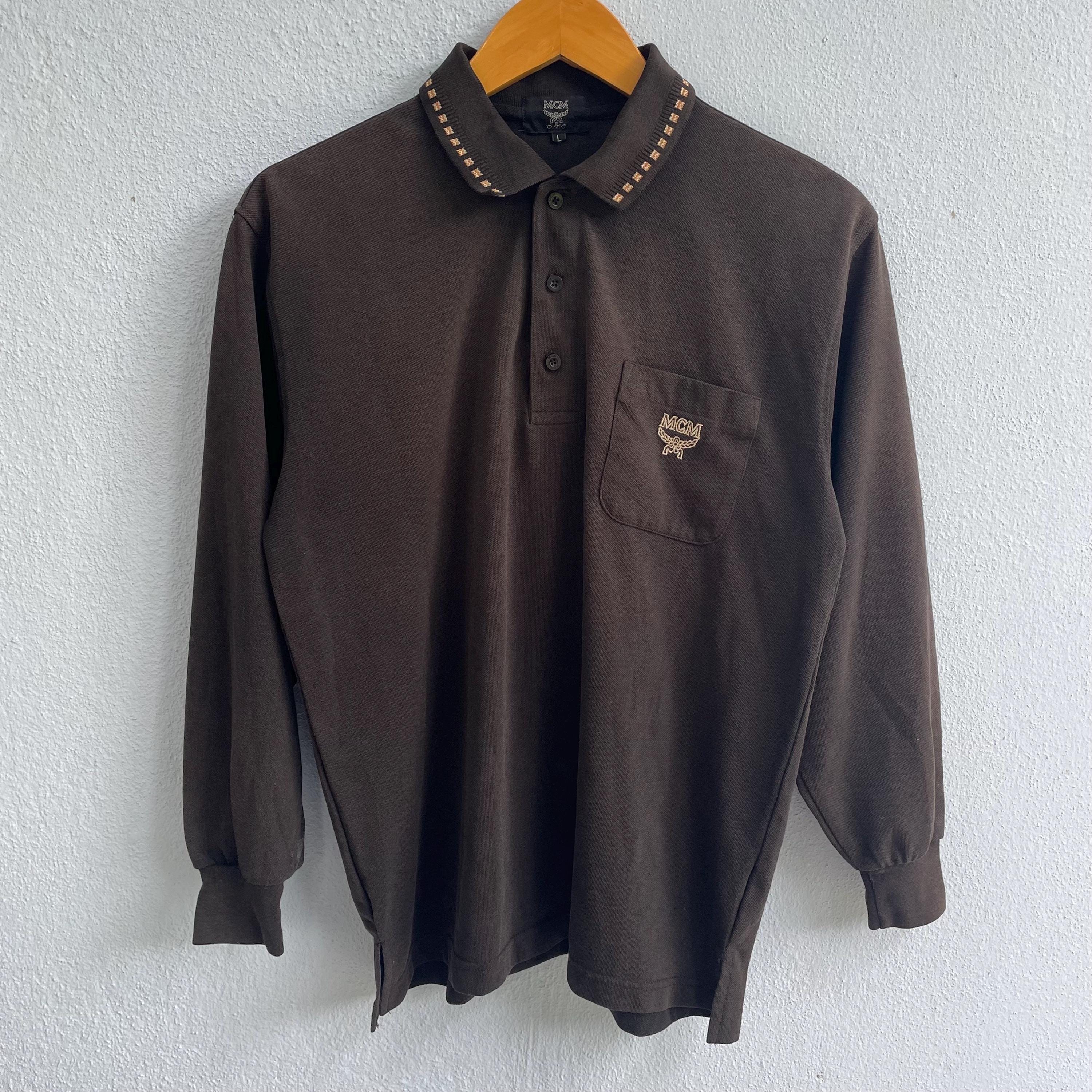 mcm dress shirt 50 IT Monogram Shirt in Denim Jacquard Blue