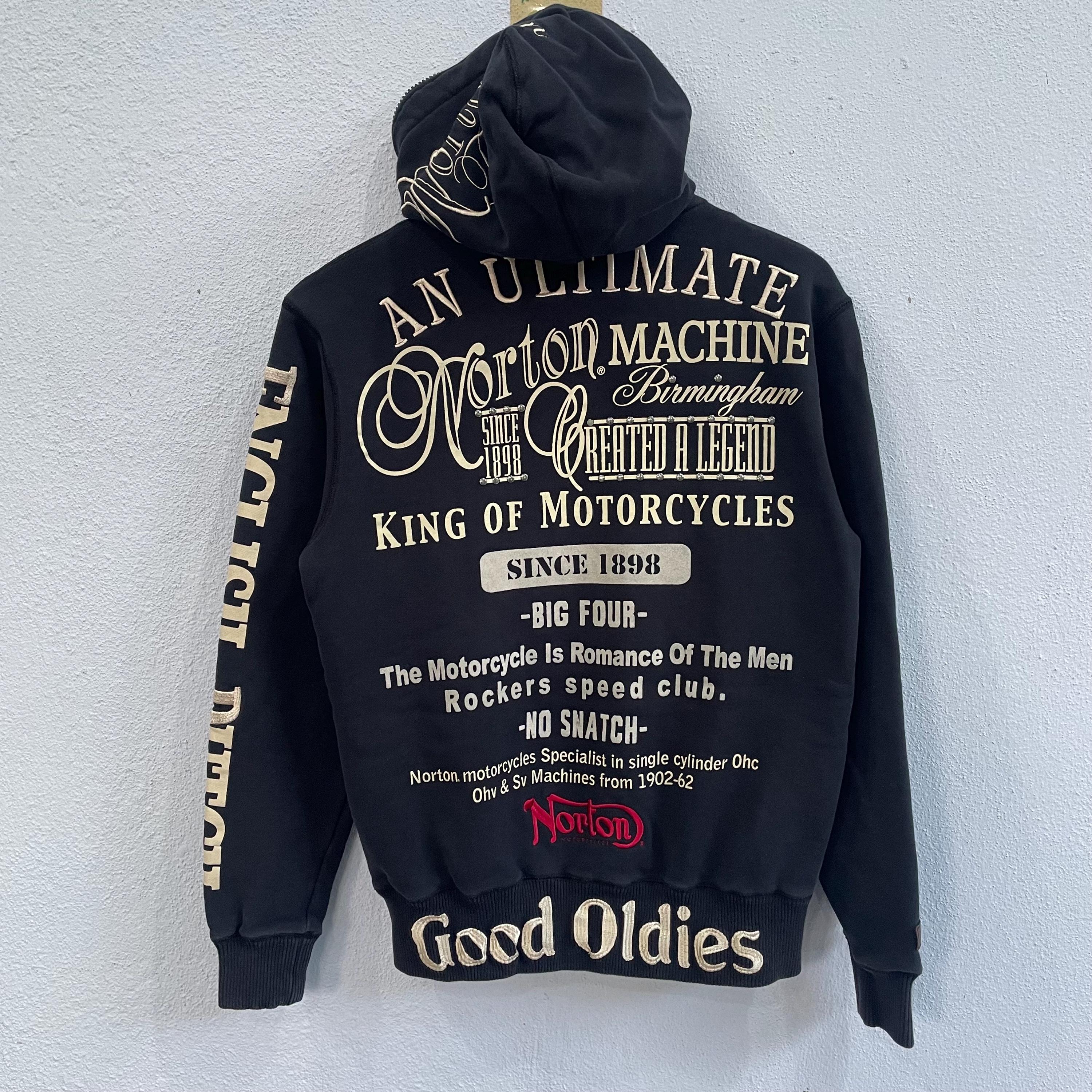 Y2k Norton Motorcycle Embroided Graphic Hoodie Full Zipper - Etsy