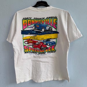 Vintage 1992 44th Annual Bonneville Speedweek T-Shirt – Retro 90s Wendover Utah National Speed Trials Double-Sided Racing Graphic Tee