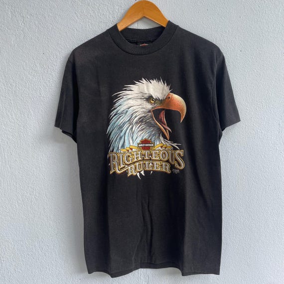 Vintage 3D Emblem Harley Davidson Righteous Ruler Eagle Big Head