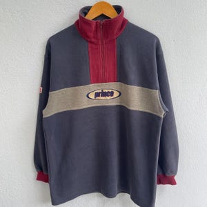 vintage 90s prince performence apparel quarter half zipper sweatshirt