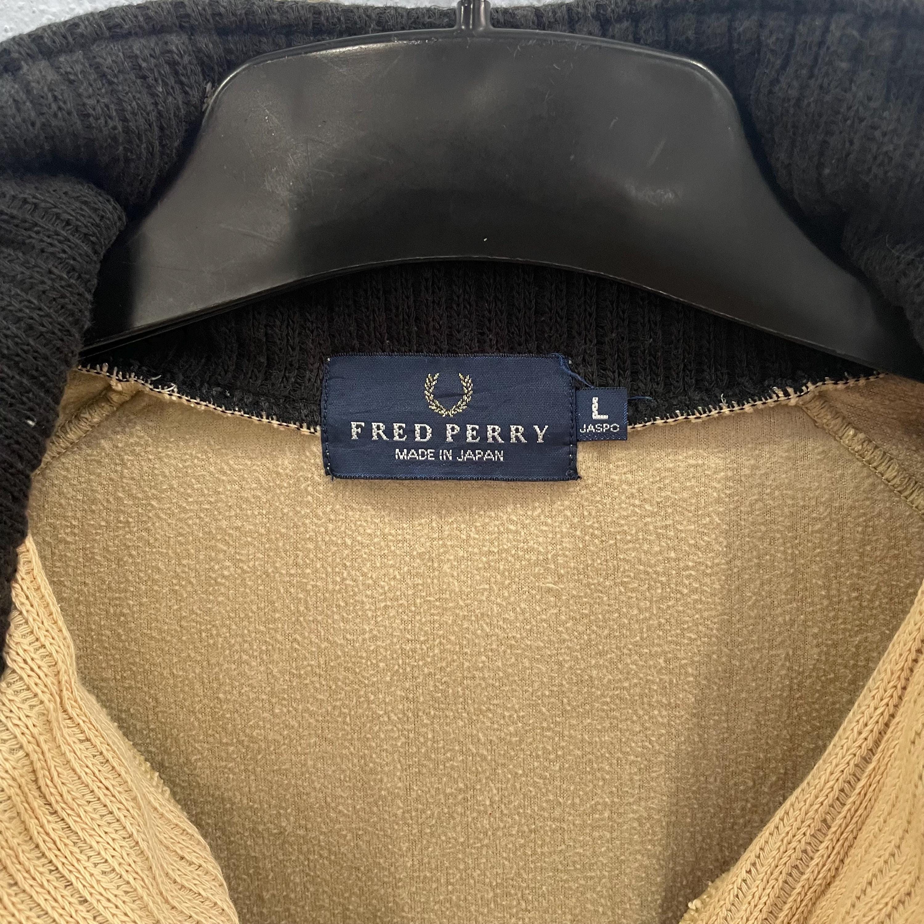 Vintage 90s Fred Perry Quarter Zip Pullover - Colorblock Ribbed