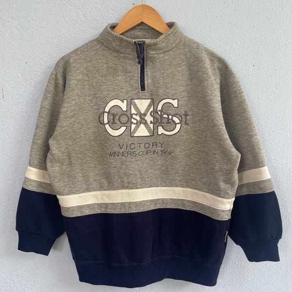 90s Los Angeles Sports Collection Sweatshirt - Cross Shot Quarter Zip - Color Block Pullover - Athletic Wear - Retro Sporty Streetwear