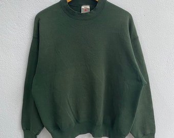 Sudadera vintage de los años 90 de Fruit of the Loom, lisa, talla grande, extragrande