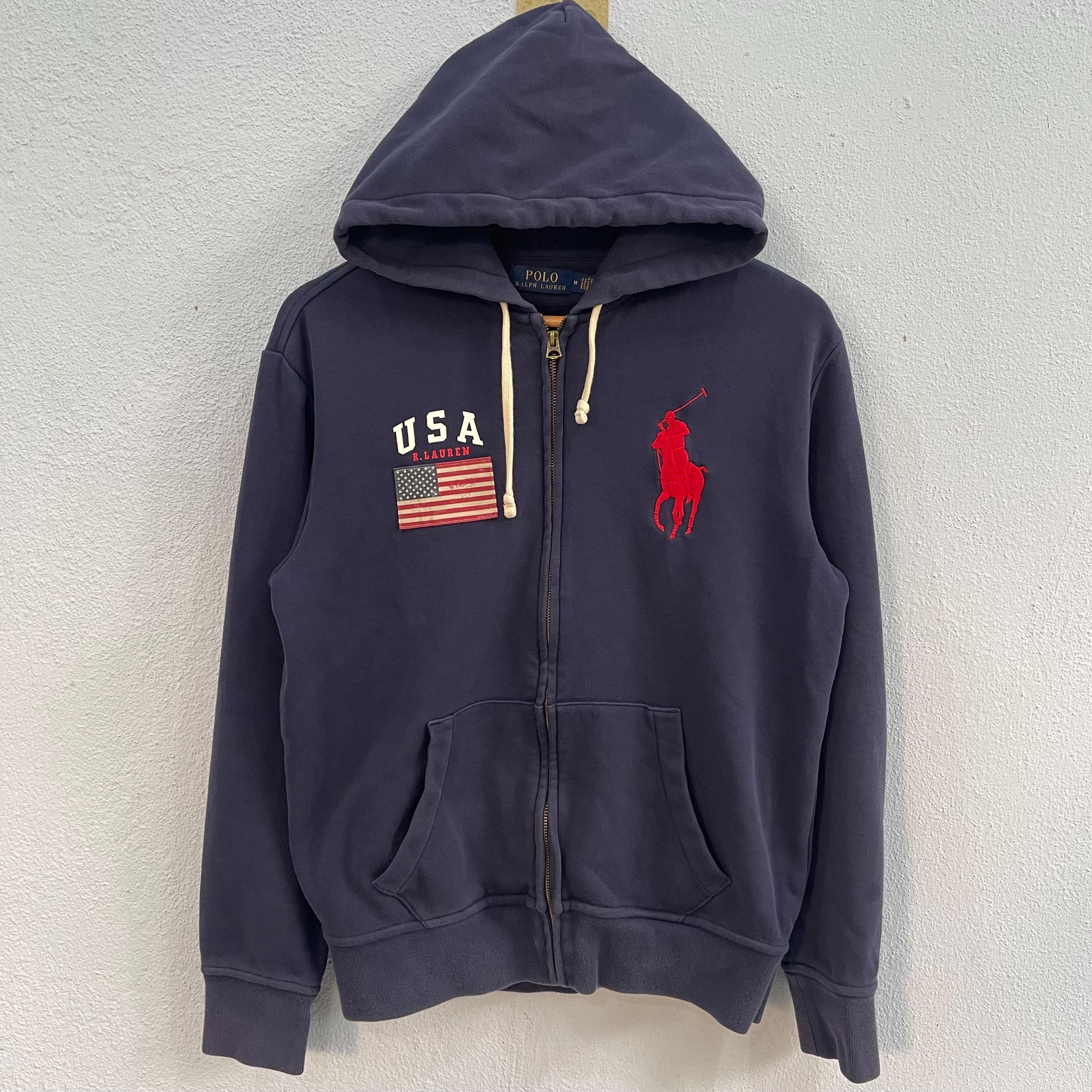 Polo Ralph Lauren USA Big Pony Hoodie Zipper - Etsy Ireland