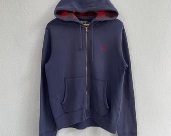 Vintage Y2K Polo Ralph Lauren White Zip up Hoodie Sweatshirt Size