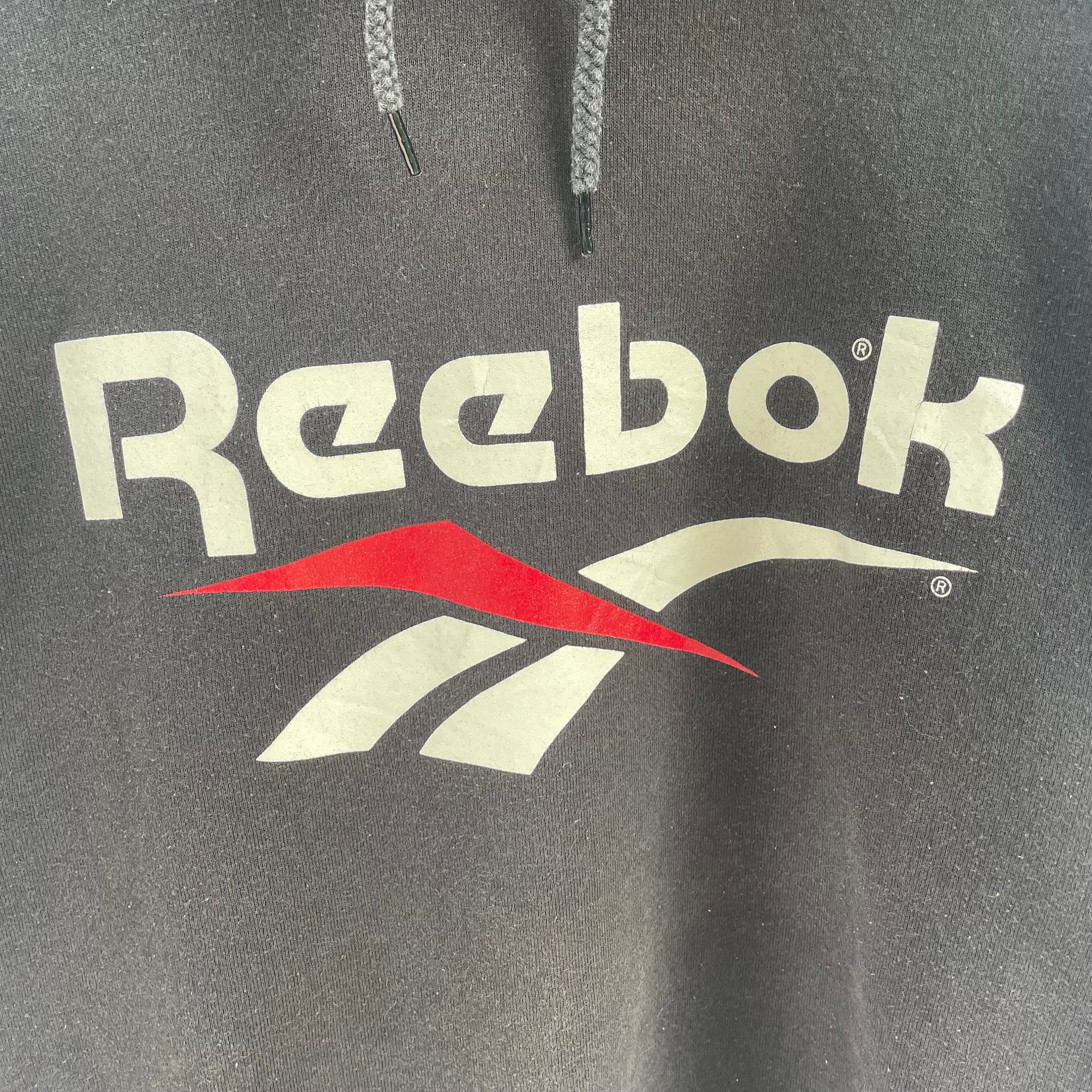 Vintage 90s Reebok Logo Hoodie - Etsy