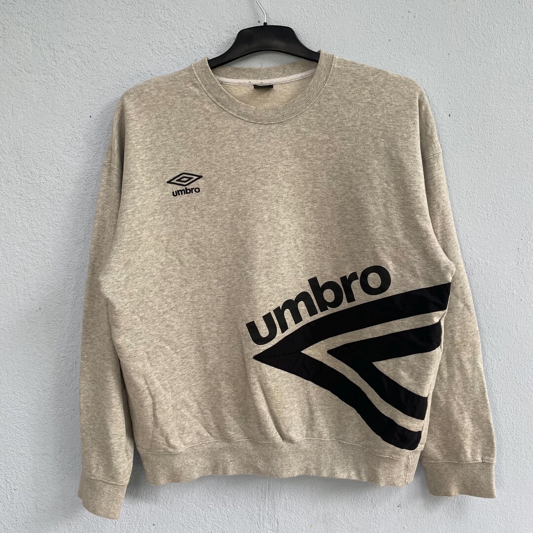 Y2K Umbro Sweatshirt Heather Grey - Big Logo Crewneck - Retro