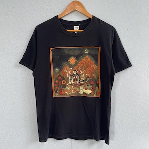 Kula Shaker XL Tシャツ 金色プリントネイビー Kula shaker shirt - Etsy 日本