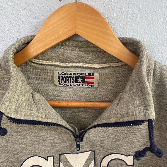 90s Los Angeles Sports Collection Sweatshirt - Cross Shot Quarter Zip - Color Block Pullover - Athletic Wear - Retro Sporty Streetwear View 3
