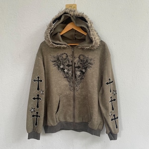 Y2k Fur Zip up Jacket - Etsy