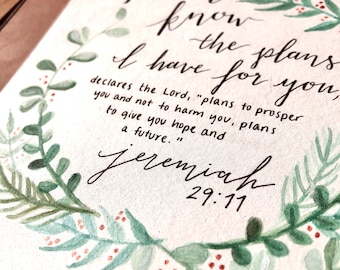 Custom Calligraphy Personalized Bible Verse