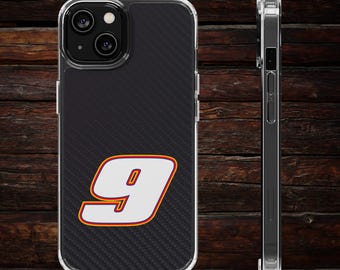 Chase Elliott #9 Carbon Fiber Pattern Phone Case for iPhone 15 14 13 Pro Max Mini Plus Pro Dark Realistic Chevy NASCAR Case