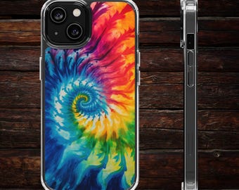 Tie Dye Pattern Phone Case for iPhone 15 14 13 Pro Max Mini Plus Pro Colorful Fun iPhone Case