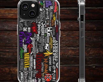 Rock Band Collage Design Phone Case for iPhone 15 14 13 Pro Max Mini Plus Pro Music 80s 90s iPhone Case