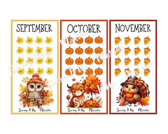 September, October and November Savings Challenge, Fall Savings Challenge, Mini Monday Savings Challenge, Low Income Savings Challenge