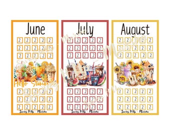 Coffee June, July, August Monthly Savings Challenges