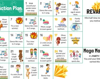 FITNESS BUNDLE 1.5-3years| Kids Exercises | Flash Cards for Kids | Activities | Physical Education | Busy Book | Gross & fine motor skills