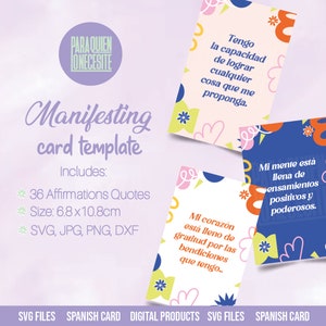 Maffinestation Card, Tarjetas de Afirmaciónes, Tarjetas Positivas, SVG Files, Affirmations