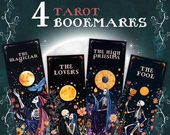 Printable Grimoire Witchy Tarot Bookmarkers - Digital printable Bookmarks, Bookish Goth Book Bookmarker Witchcraft PDF Digital JPG Download