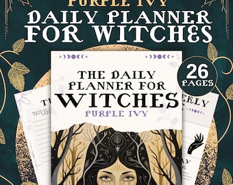 Witch Daily Planner Purple Ivy Edition Daily Witch Journal Witchy Planner Manifesting Journal Witchy Notebook Journal Printable Goth Planner