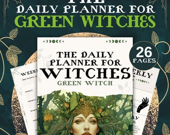 Green Witch Daily Planner Daily Witch Journal Witchy Planner Manifesting Journal Witchy Notebook Journal Printable Green Witch Journal