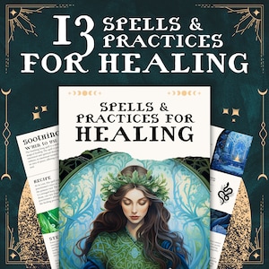 Healing Spells Guide & Practices - For Digital Grimoire Book Of Shadows Printable Grimoire Pages BOS Pages Digital Grimoire Paper, Witch PDF