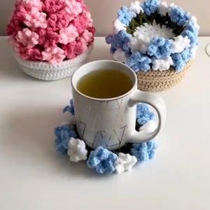 Crochet Flower Pot Coasters