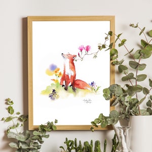 Aquarell-Illustration „Frühlingsfuchs“ – limitierte Kunstdruckserie