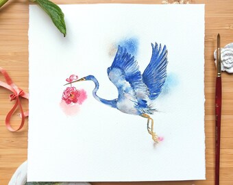 Aquarelle originale "Un présent pour toi"