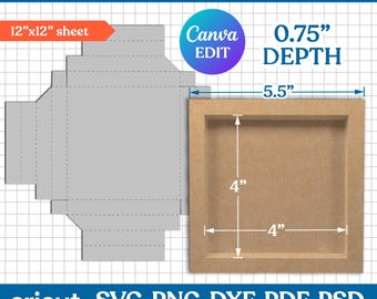 Szablon Shadow Box, Shadow Box Svg, Szablon Light Box, Szablon 3d Shadow Box, Ramka Shadow Box, Pliki Svg dla Cricut, Ramka Paper Box