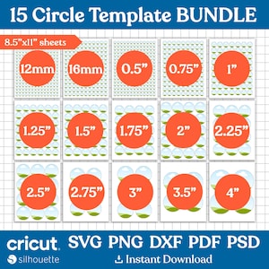 Circle Template BUNDLE, Circle Template Svg, Multipurpose Labels Template, Circle Sticker, Round Label Template, Printable, Canva Editable