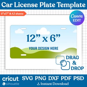 Car License Plate Template, Car License Plate Sublimation Template, Car License Frame Template, License Plate Template, DIY, Canva Editable