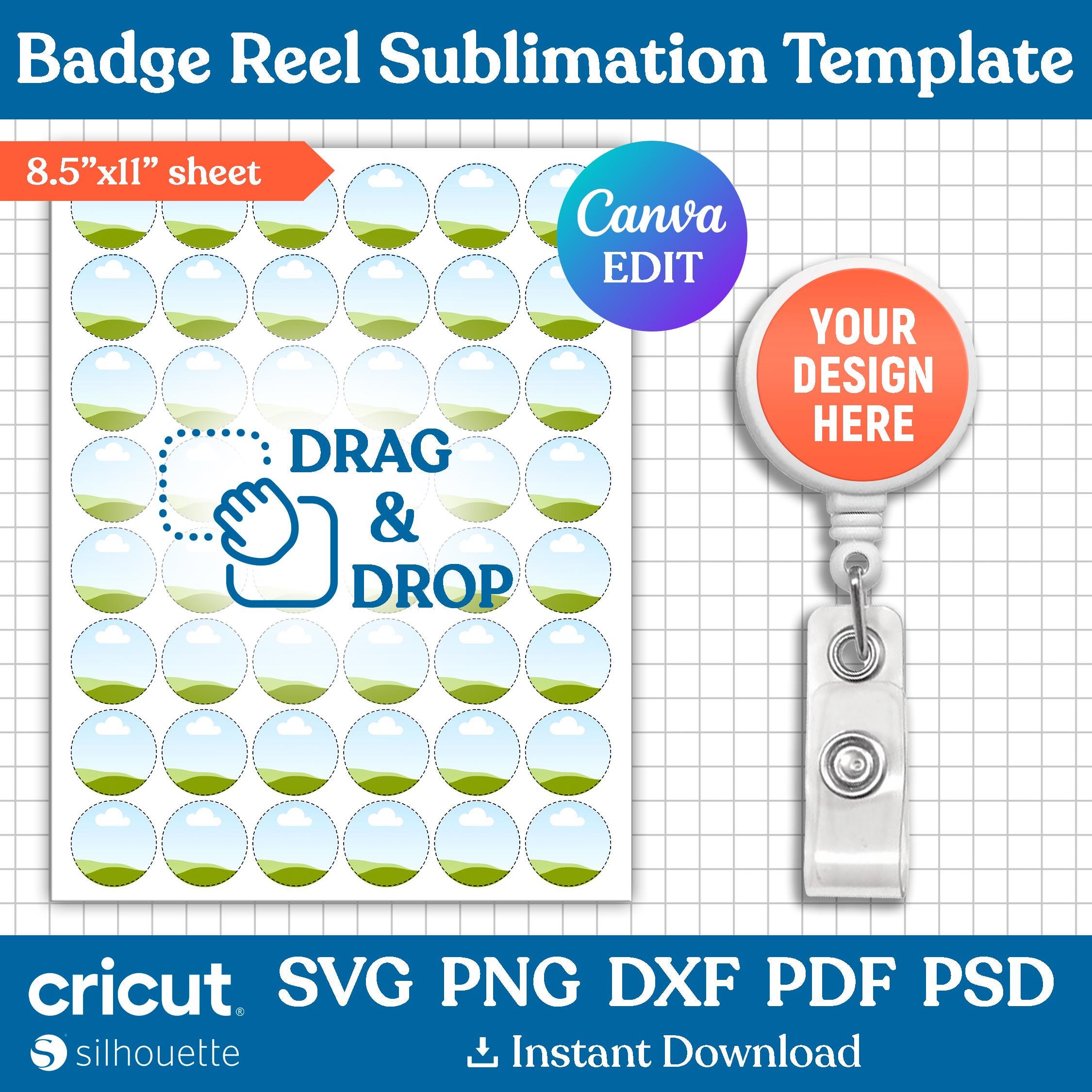 Sample Reel Label Badge Reel Sublimation Template, Badge Reel Template, Badge Reel Circle ...
