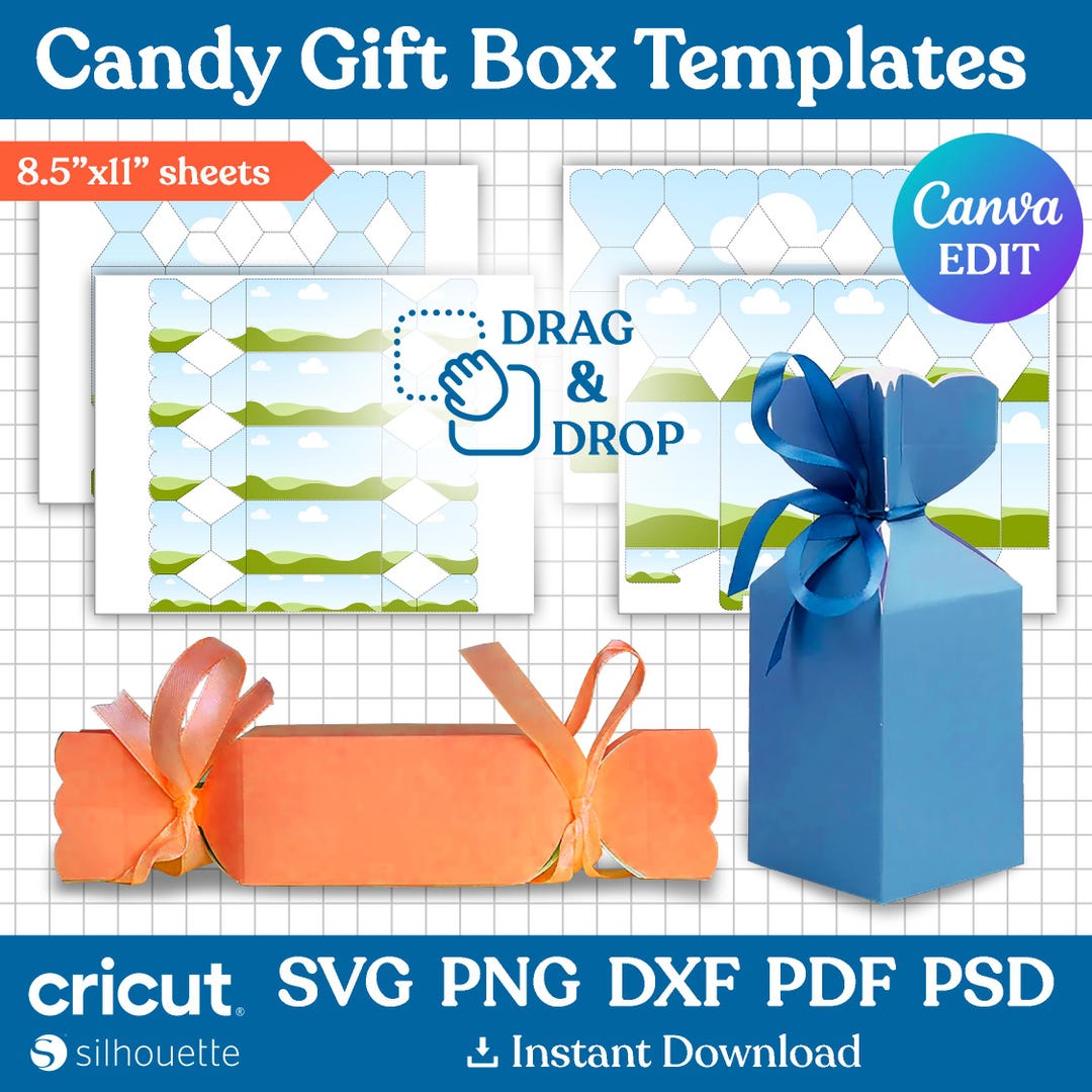 Candy Box Template, Cracker Template, Candy Shaped Box, Gift Box, Candy ...