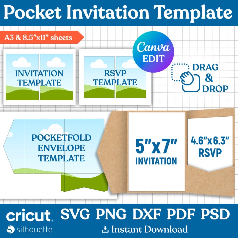 Pocketfold Wedding Invitation - Etsy